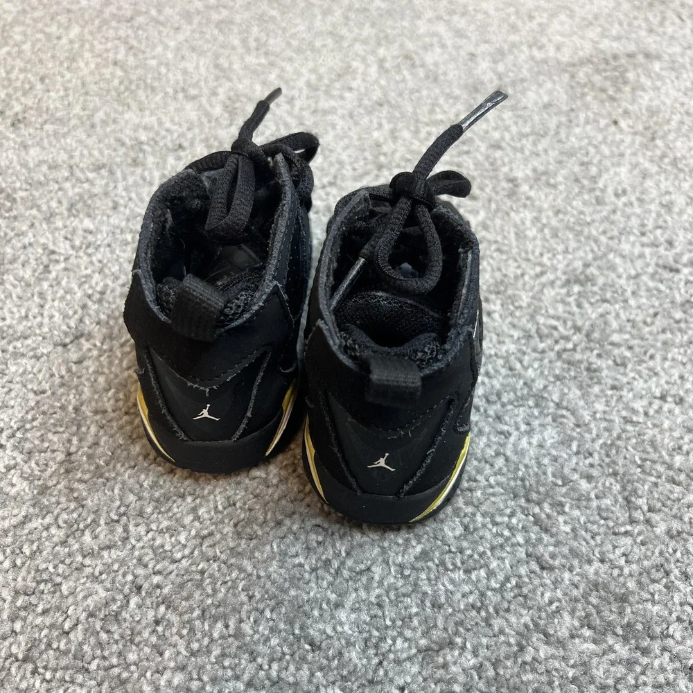 Jordan Air‎ Jordan 7 Retro TD Shoes Toddler Size 6C Black Yellow White Sneakers
